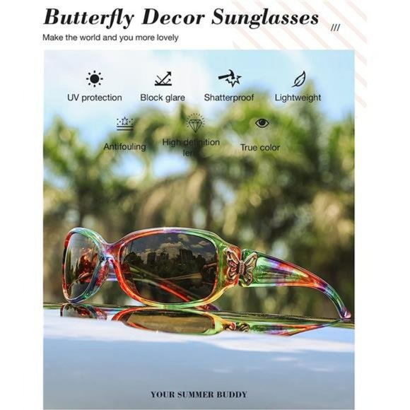 Polarized Sunglasses Butterfly Decoration 100% UV Protection for Women main image 5